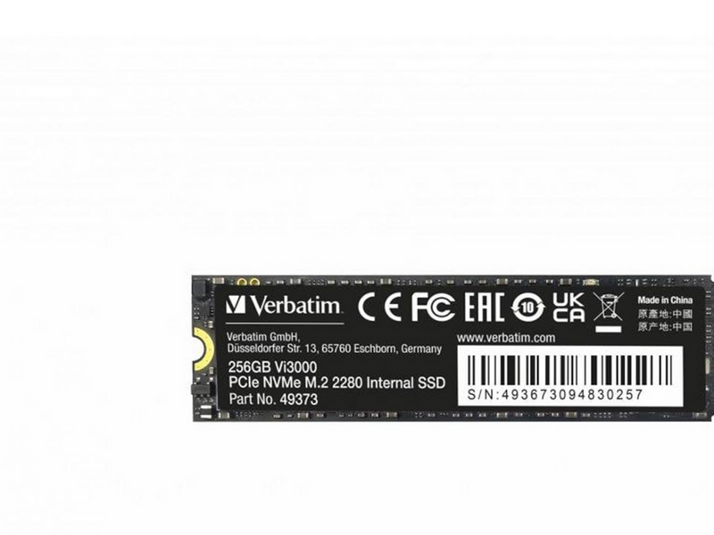 Verbatim Vi3000 SSD - 256GB - PCIe 3.0 - M.2 2280