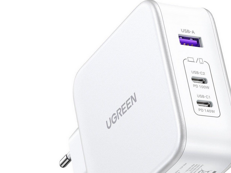 UGREEN Nexode GaN 140W Triple USB Charger - White