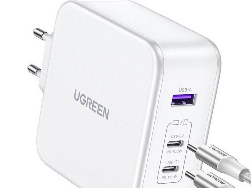 UGREEN Nexode GaN 140W Triple USB Charger - White