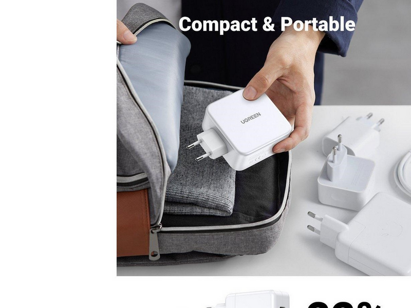 UGREEN Nexode GaN 140W Triple USB Charger - White