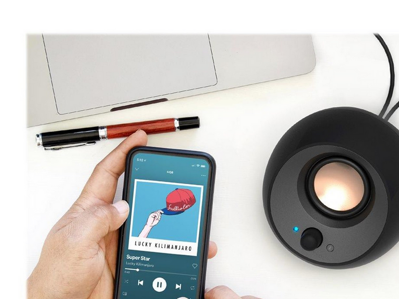 Creative Pebble V3 - Black - Bluetooth - 2.0 PC-Lautsprecher - Schwarz