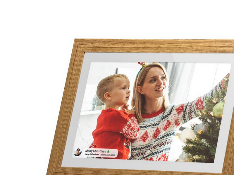 Lippa Frameo Digital Picture Frame 10" - Wooden Frame