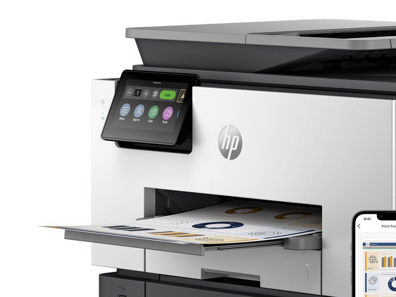 HP Officejet Pro 9130b All in One - Color inkjet | A4/Legal | Wi‑Fi(ac) | USB/LAN Multifunktion - Farbe - Tinte