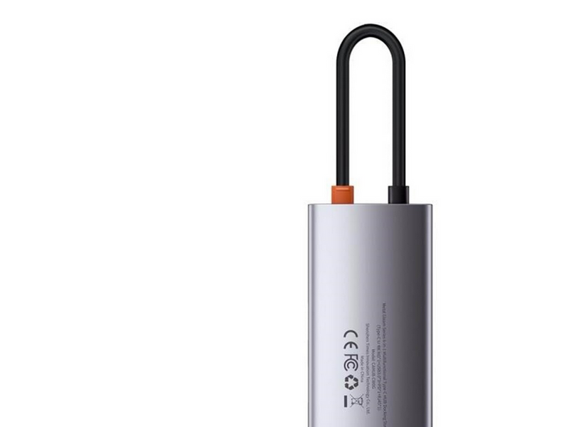 Baseus Hub 5in1 Metal Gleam Series USB-C to 3x USB 3.0 + HDMI + USB-C PD USB-Hubs - USB 3.0 - 5 - Grau