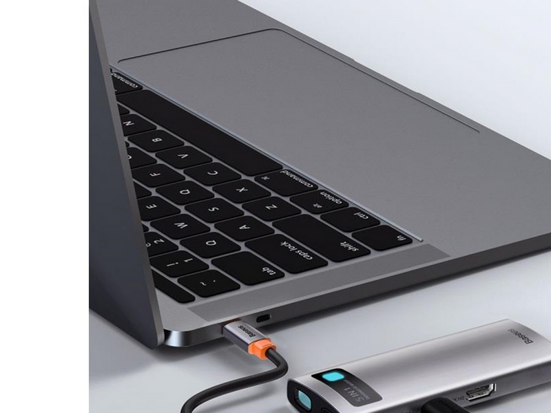Baseus Hub 5in1 Metal Gleam Series USB-C to 3x USB 3.0 + HDMI + USB-C PD USB-Hubs - USB 3.0 - 5 - Grau