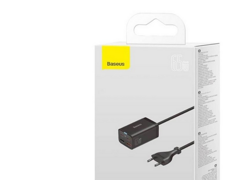 Baseus GaN3 Pro 4 Ports Desktop Charger 2x USB-C 2x USB 65W - Black