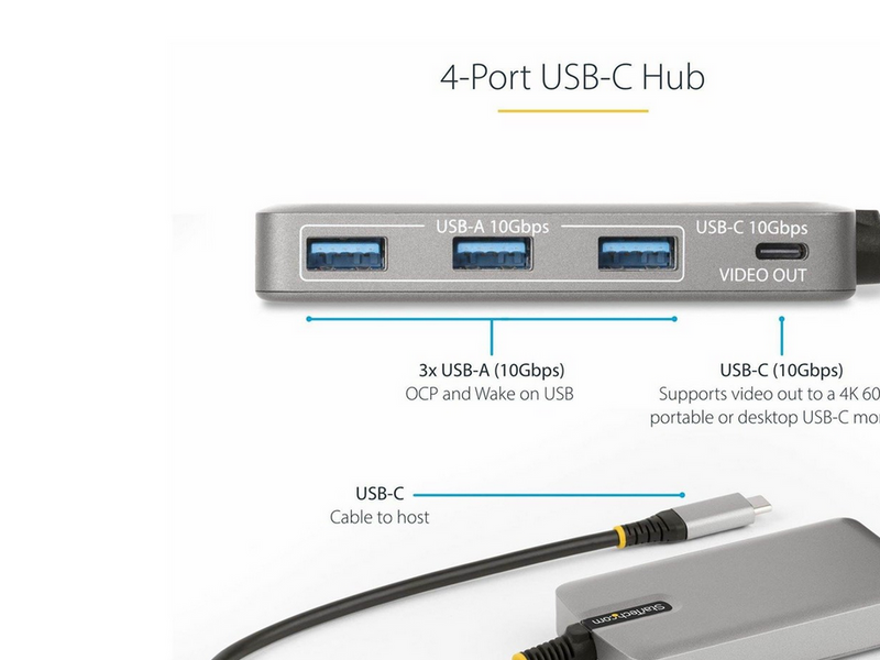 StarTech.com HB31C3A1CDPPD3 USB-Hubs - 4 - Grau