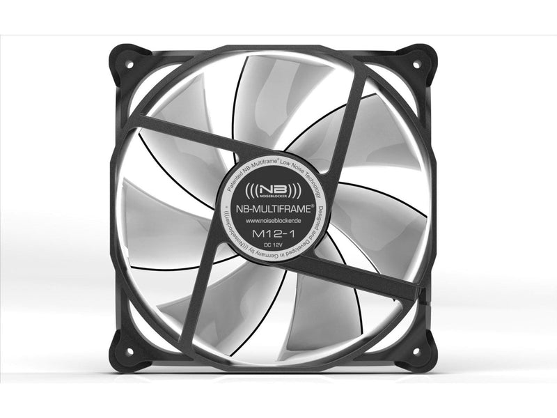 Blacknoise Multiframe M12-1 - Gehäuselüfter - 120mm - Schwarz mit weißen Flügeln - 8 dBA