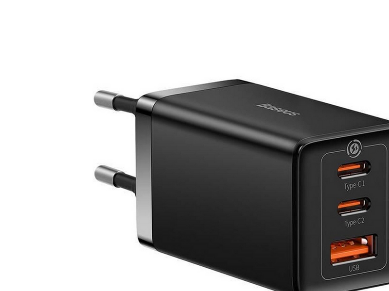Baseus GaN5 Pro 2xUSB-C + USB 65W (black)