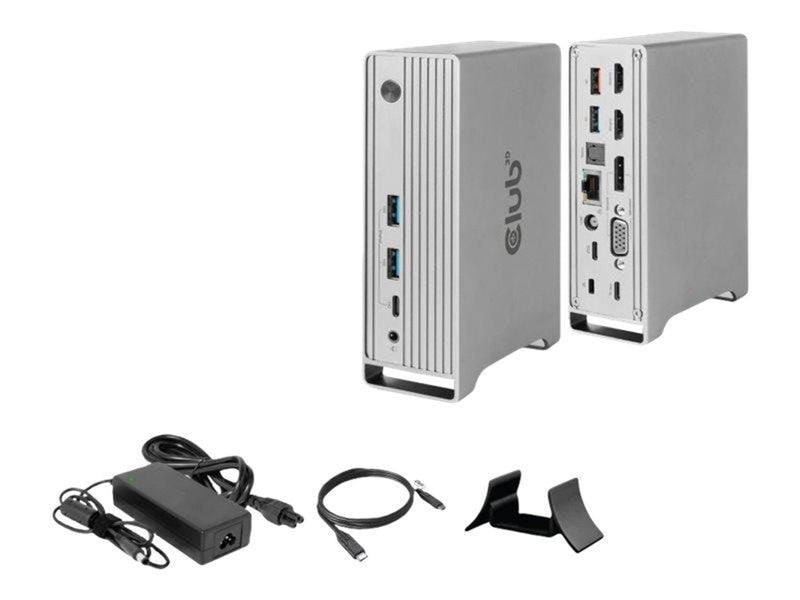 Club 3D - docking station - USB-C - VGA 2 x HDMI DP - GigE