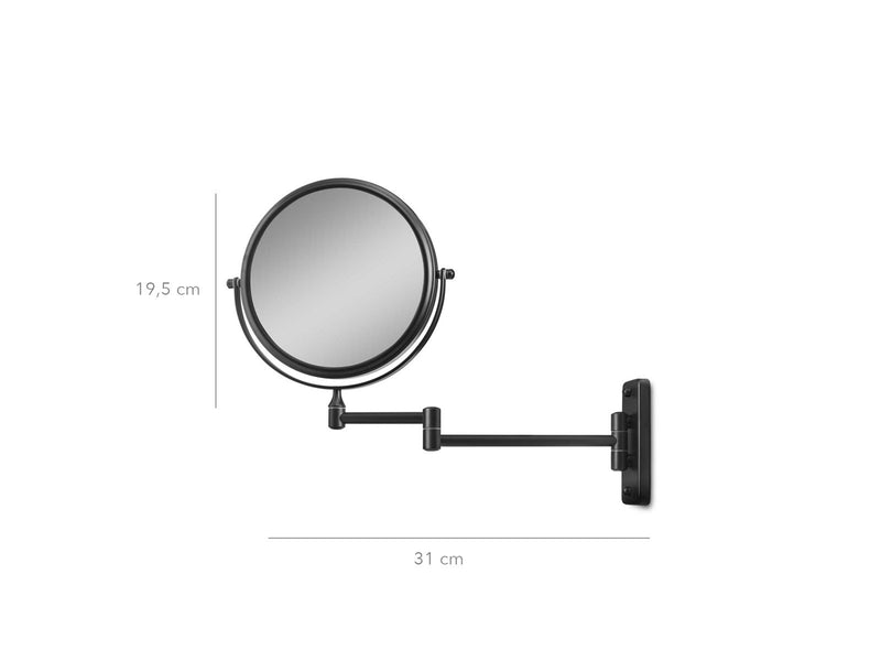 Gillian Jones Double-Sided Wall Mirror w. x10 Magnification - Black