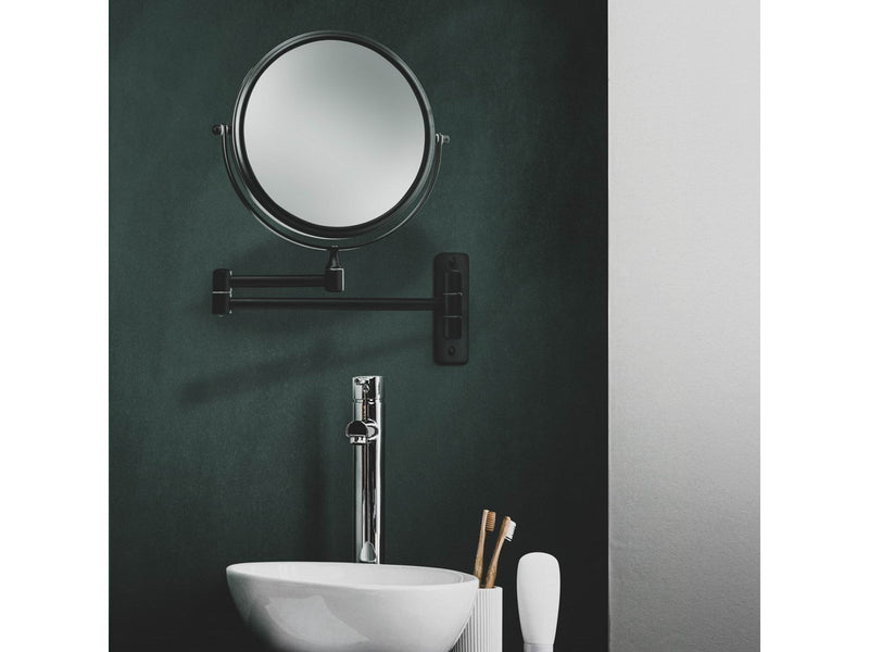 Gillian Jones Double-Sided Wall Mirror w. x10 Magnification - Black