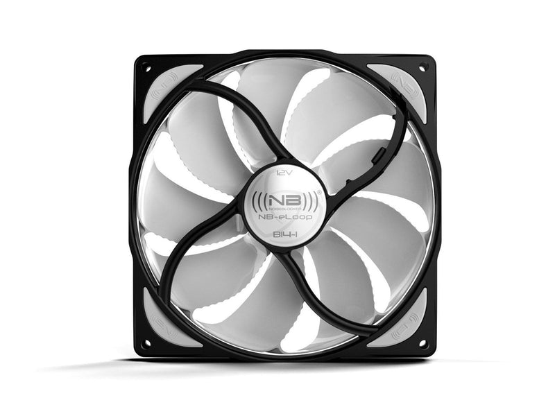Blacknoise eLoop B14-PS - Gehäuselüfter - 140mm - Schwarz mit weißen Flügeln - 24 dBA