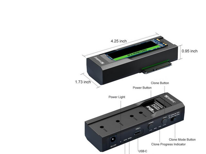 Sandberg USB 3.2 Cloner and Dock for M2 + NVMe + SATA