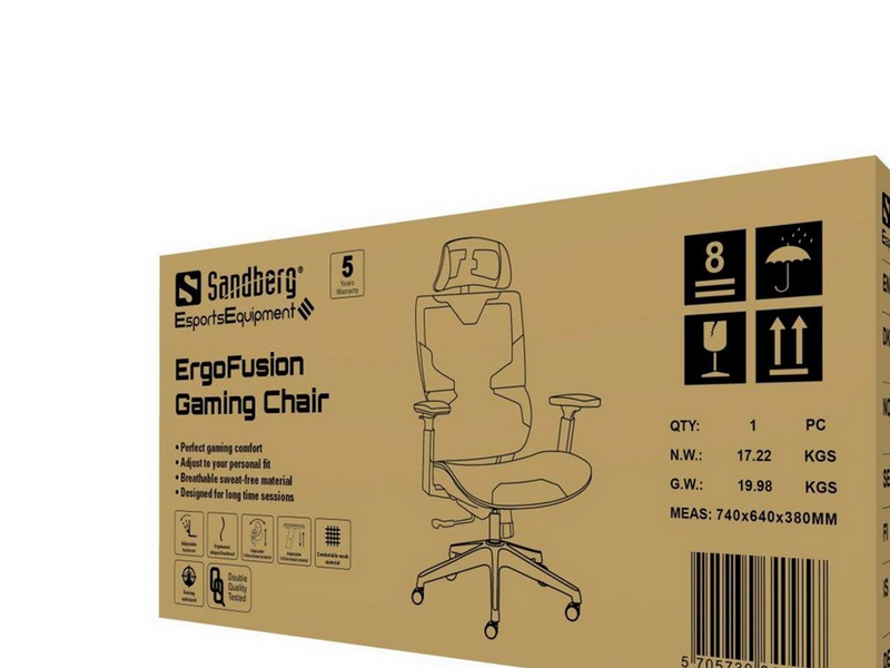 Sandberg ErgoFusion Gaming Stuhl - PU-Leder - Bis zu 150 kg