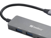 Sandberg 4-port USB Hub USB-Hubs - USB 3.0 - 4 - Grau