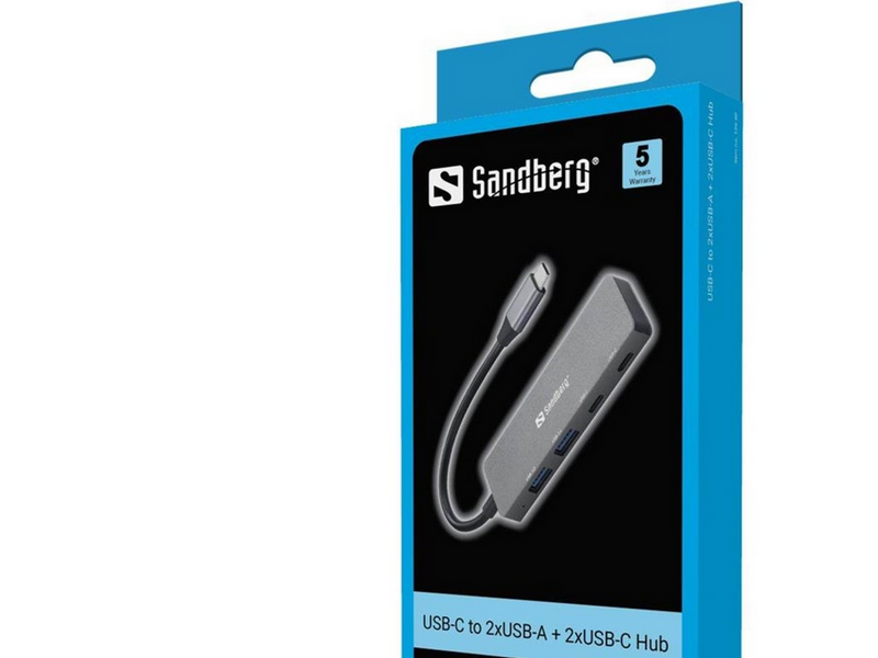 Sandberg 4-port USB Hub USB-Hubs - USB 3.0 - 4 - Grau