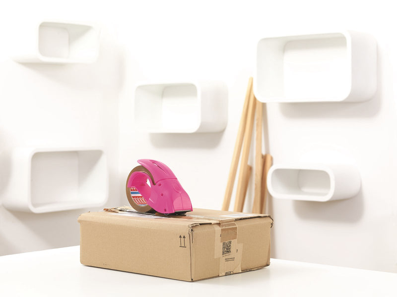 tesa Hand dispenser Pack-n-go for packaging tape Pink