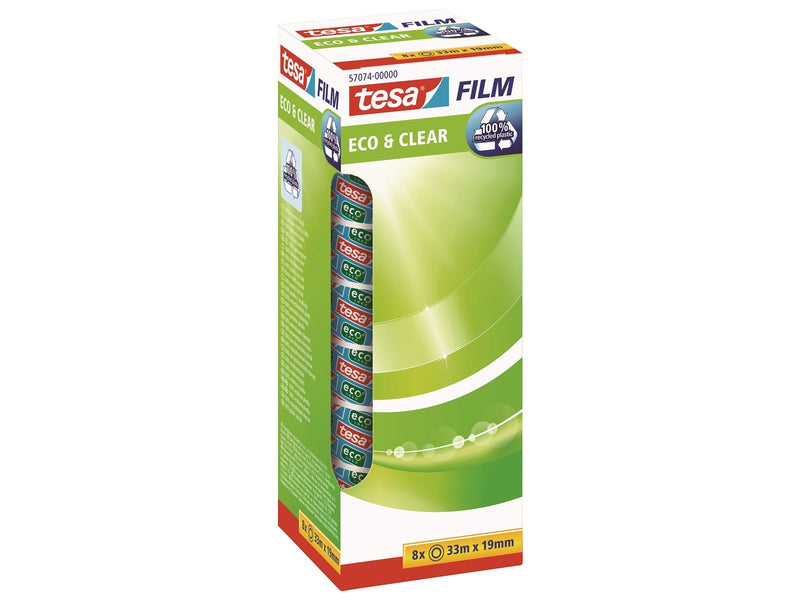 tesa film eco & clear tape 8 x 33m x 19mm Transparent
