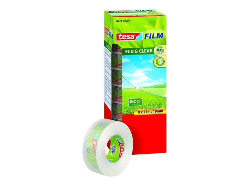 tesa film eco & clear tape 8 x 33m x 19mm Transparent