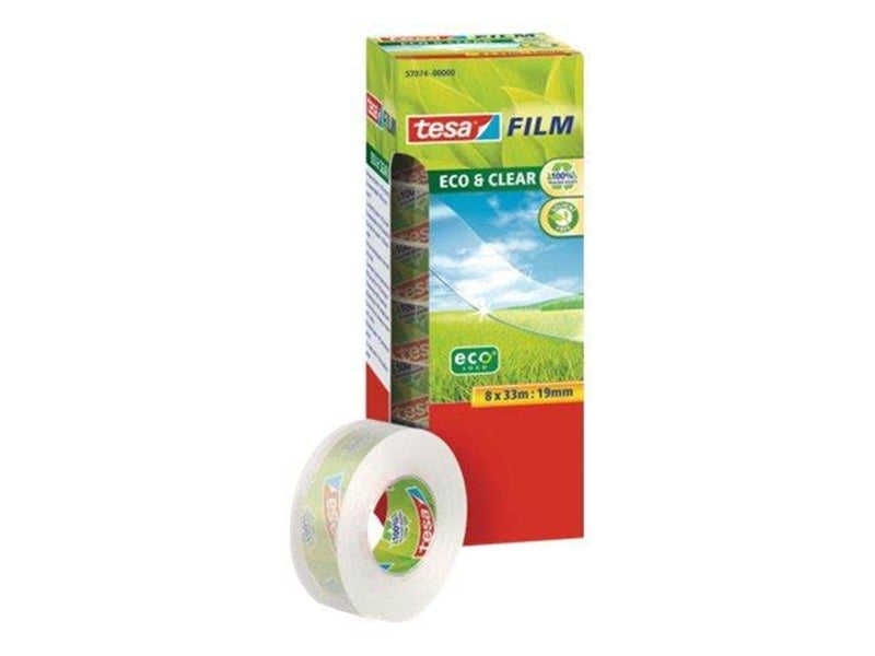 tesa film eco & clear tape 8 x 33m x 19mm Transparent
