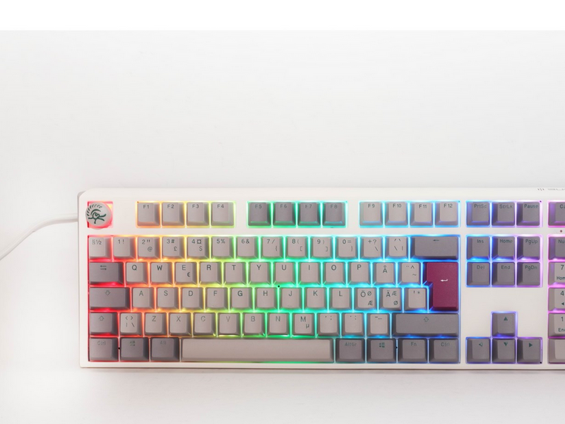 Ducky One 3 - Mist Grey - Fullsize - Cherry Blue - RGB - Gaming Tastatur - Nordic ISO - Grau