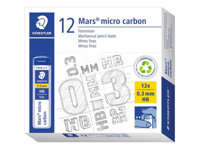 Staedtler Mech.pen.lead Mars micro0.3 HB 12 x 12 pcs