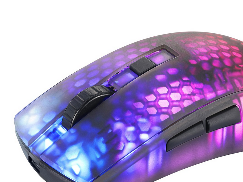 Deltaco GAMING DM320 Transparents RGB Wireless - Gaming Maus (Schwarz)