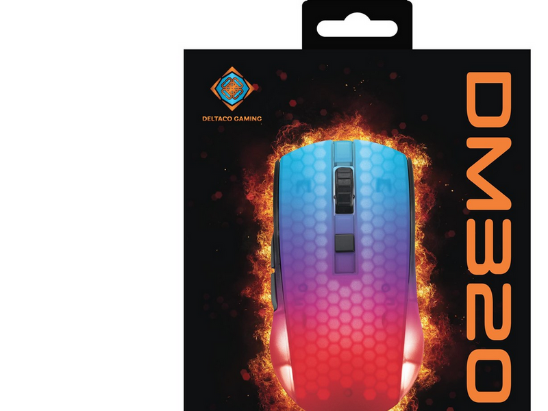 Deltaco GAMING DM320 Transparents RGB Wireless - Gaming Maus (Schwarz)