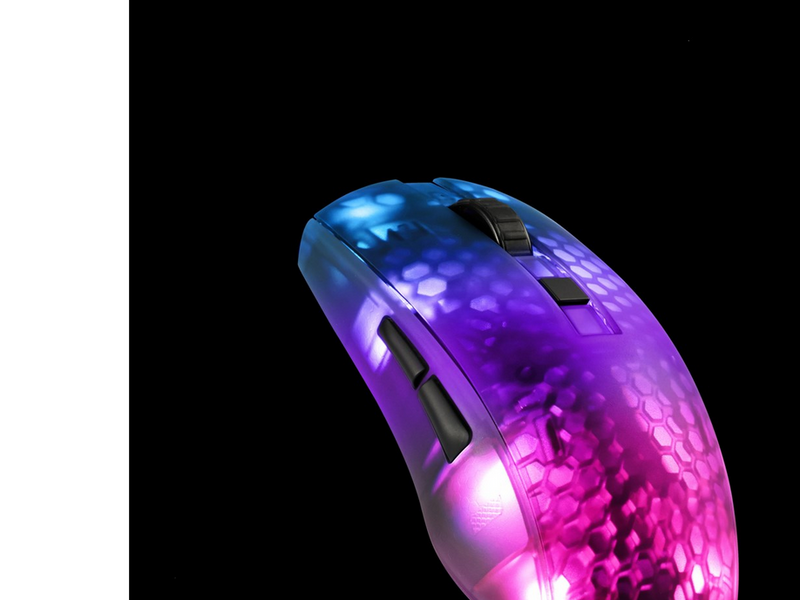 Deltaco GAMING DM320 Transparents RGB Wireless - Gaming Maus (Schwarz)