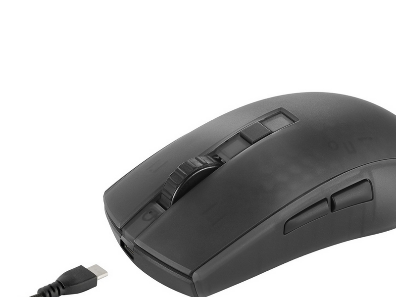 Deltaco GAMING DM320 Transparents RGB Wireless - Gaming Maus (Schwarz)