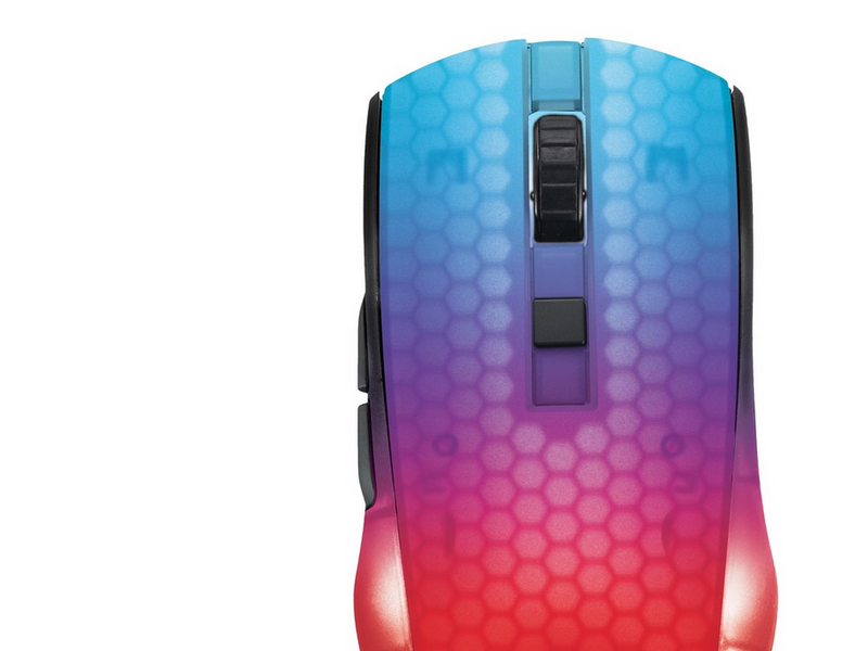 Deltaco GAMING DM320 Transparents RGB Wireless - Gaming Maus (Schwarz)