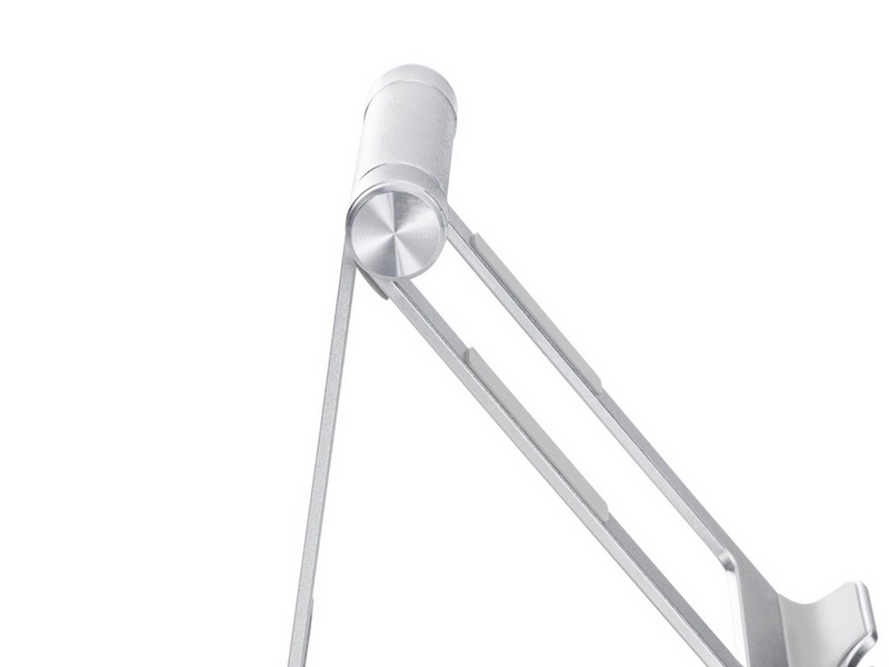 Deltaco Foldable phone/tablet stand in aluminum non-slip universal adjustable silver