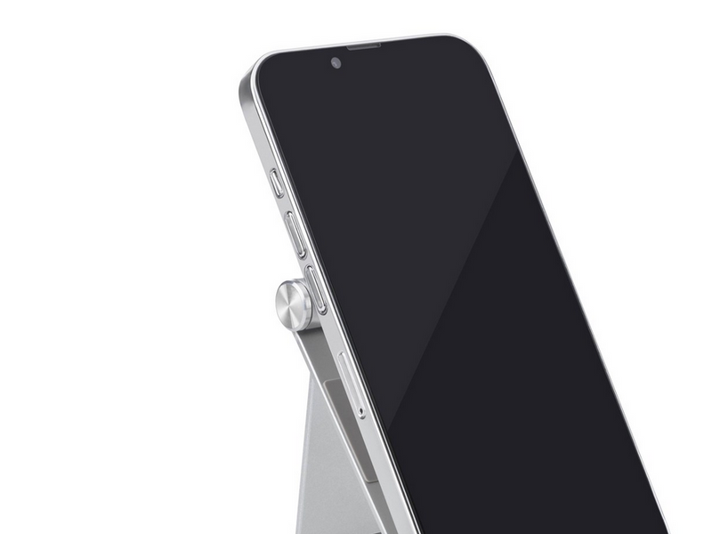 Deltaco Foldable phone/tablet stand in aluminum non-slip universal adjustable silver
