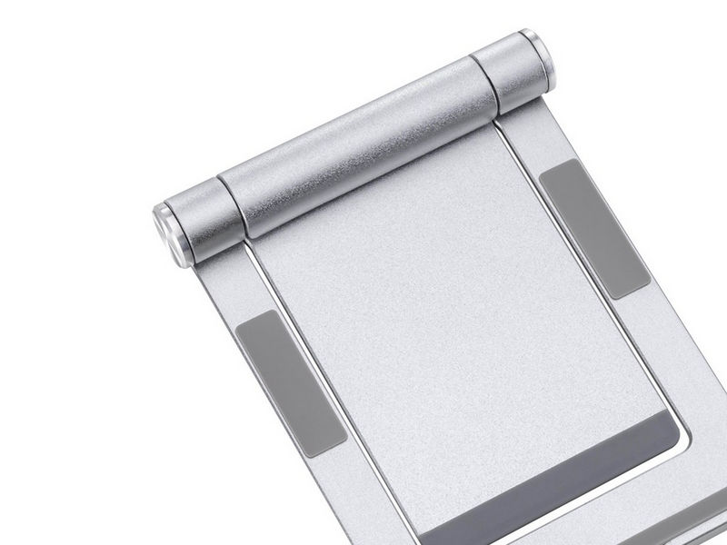 Deltaco Foldable phone/tablet stand in aluminum non-slip universal adjustable silver