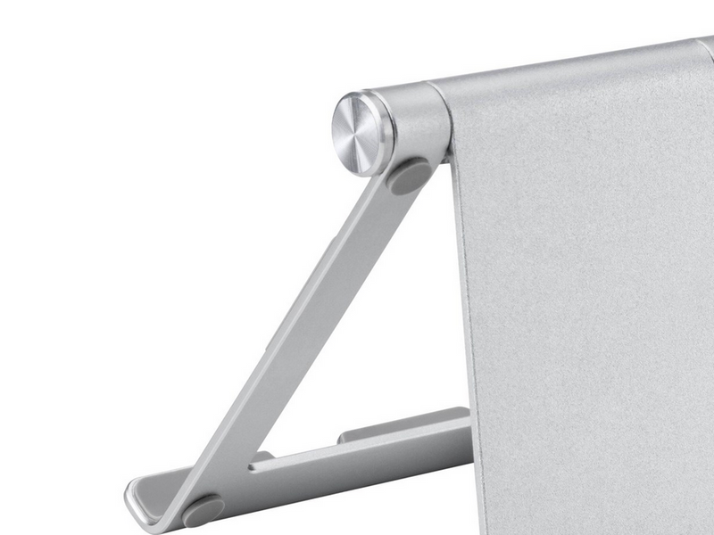 Deltaco Foldable phone/tablet stand in aluminum non-slip universal adjustable silver