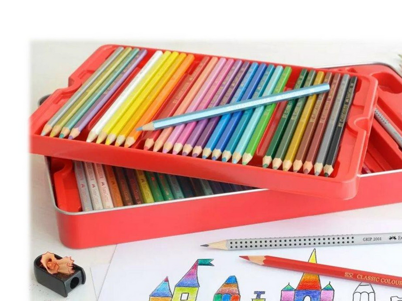 Faber-Castell Classic - coloured pencil and pencil set - 62 pieces