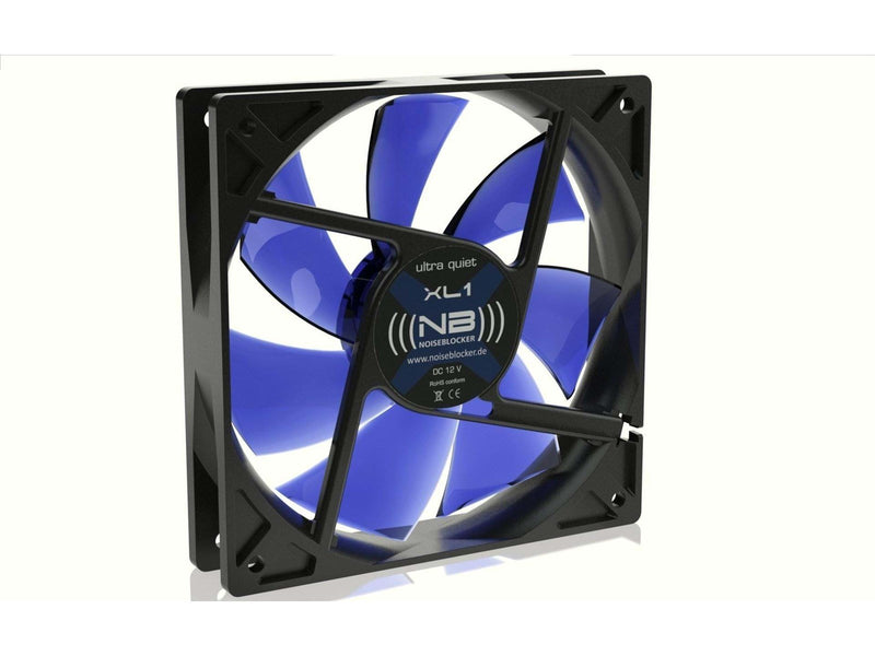 Blacknoise BlackSilentFan XL-2 - Gehäuselüfter - 120mm - Schwarz mit blauen Flügeln - 24 dBA