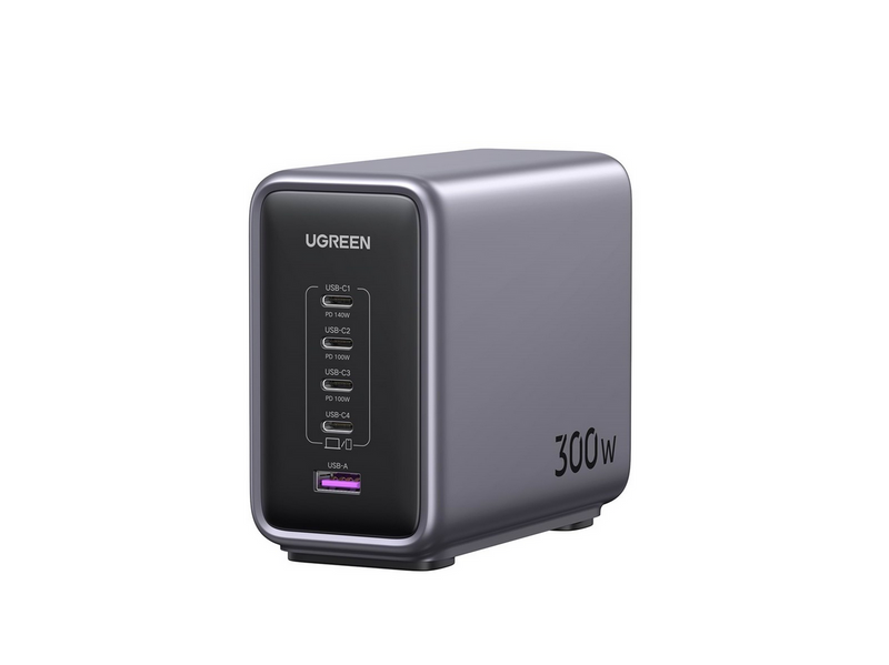 UGREEN 300 W Desktop Fast Charger 1 × USB-A + 4 × USB-C