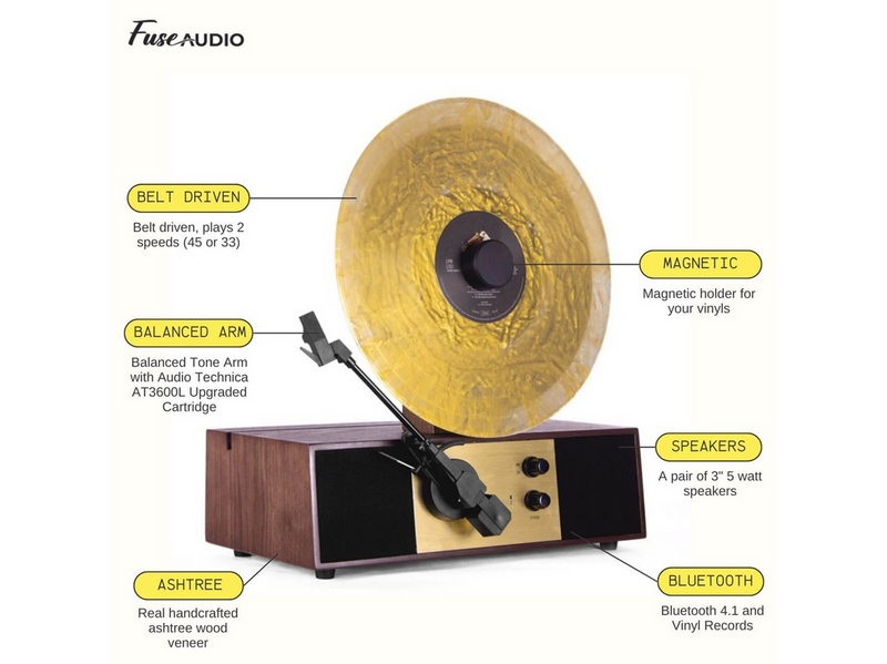 Fuse Audio REC - Audio Technica pick-up - Plattenspieler Braun