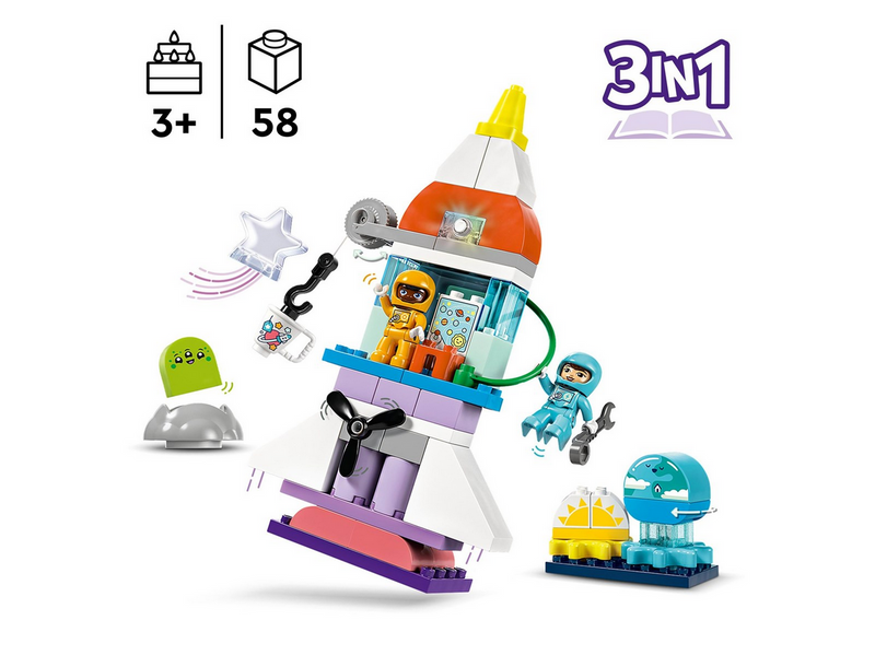 LEGO DUPLO 10422 3-in-1-Spaceshuttle für viele Abenteuer