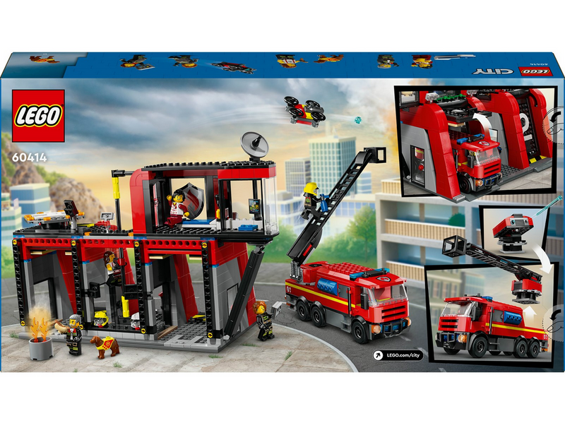 LEGO City 60414 Feuerwehrstation mit Drehleiterfahrzeug