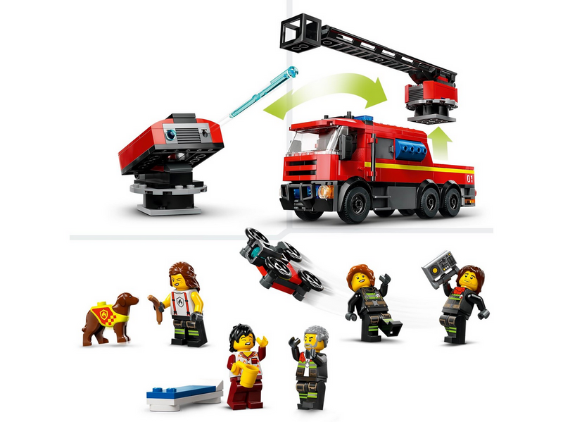 LEGO City 60414 Feuerwehrstation mit Drehleiterfahrzeug