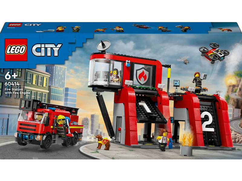 LEGO City 60414 Feuerwehrstation mit Drehleiterfahrzeug