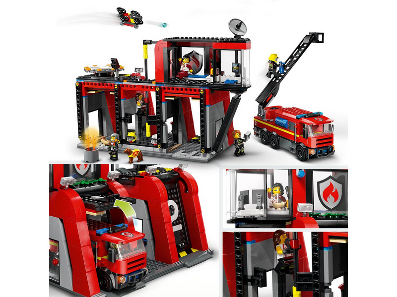 LEGO City 60414 Feuerwehrstation mit Drehleiterfahrzeug