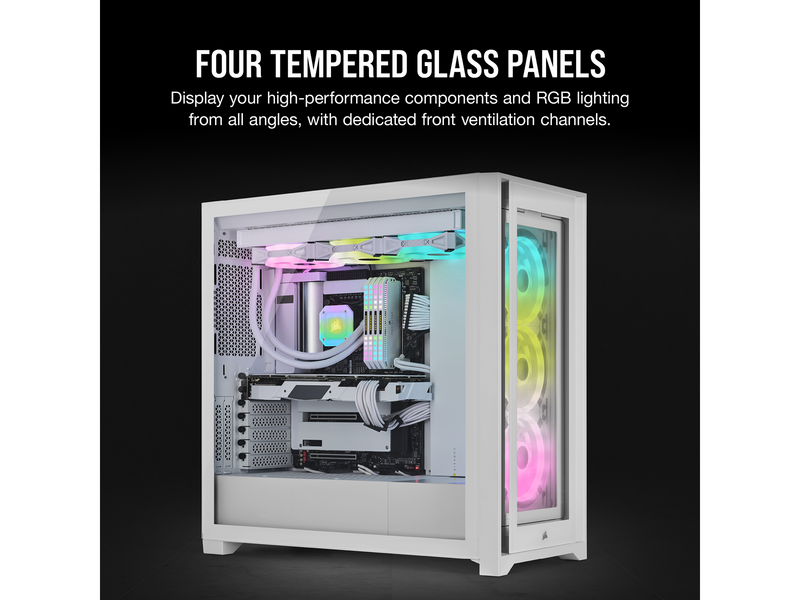 Corsair iCUE 5000X RGB QL Edition - White - Gehäuse - Miditower - Weiß