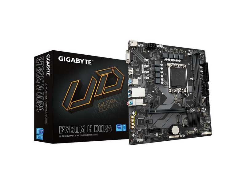 GIGABYTE B760M H DDR4 Mainboard - Intel B760 - Intel LGA1700 - DDR4 RAM - Micro-ATX