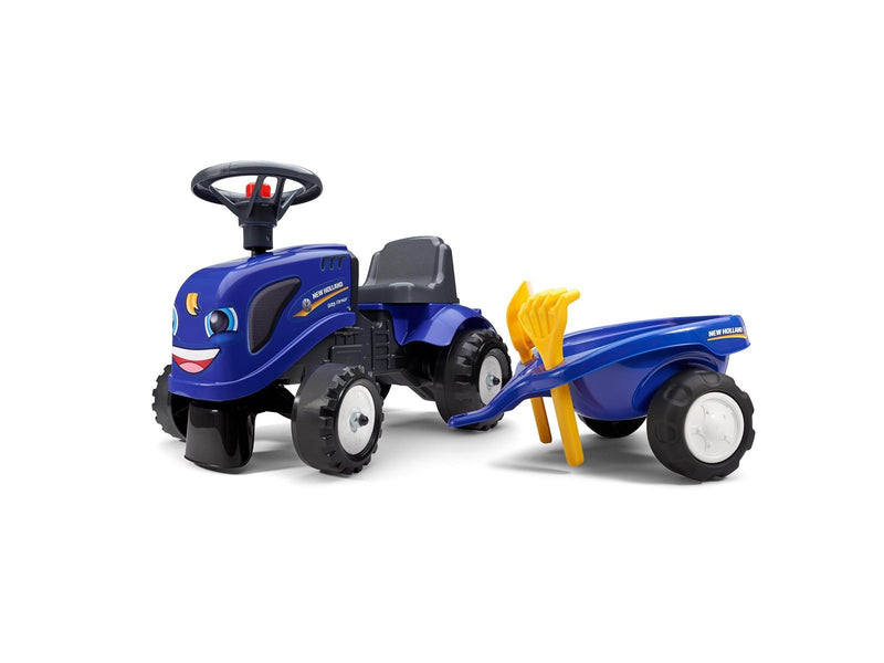 Falk Tractor with trailer rake and shovel Baby New Holland