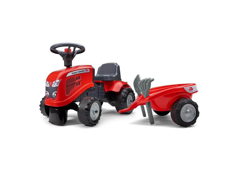 Falk  Ride-on tractor with trailer rake and shovel Baby Massey Ferguson