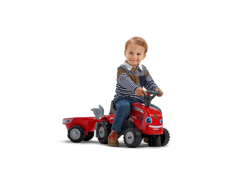 Falk  Ride-on tractor with trailer rake and shovel Baby Massey Ferguson
